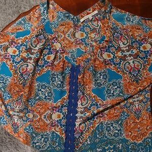 Women's Multicolor Bohemian Top Cold Shoulder